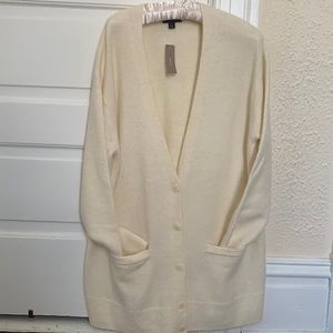 JCrew V-Neck Cotton Cashmere Cardigan. Ivory. New with tags! Never worn